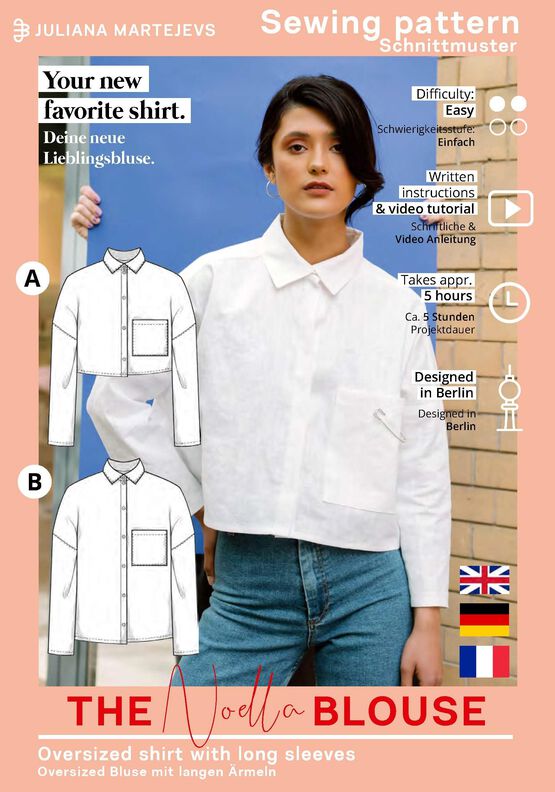 Leinen Bluse & Shorts Schnittmuster Gr. XS-XXXL Set image number 5
