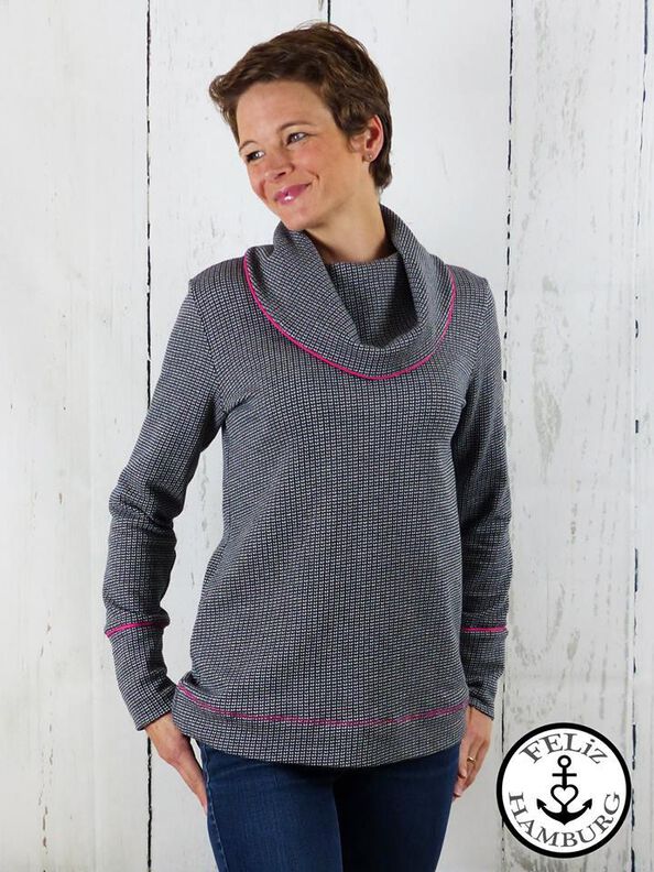 Nähanleitung Damen Shirt mit Kuschelkragen *mit A0+ Video* image number 8