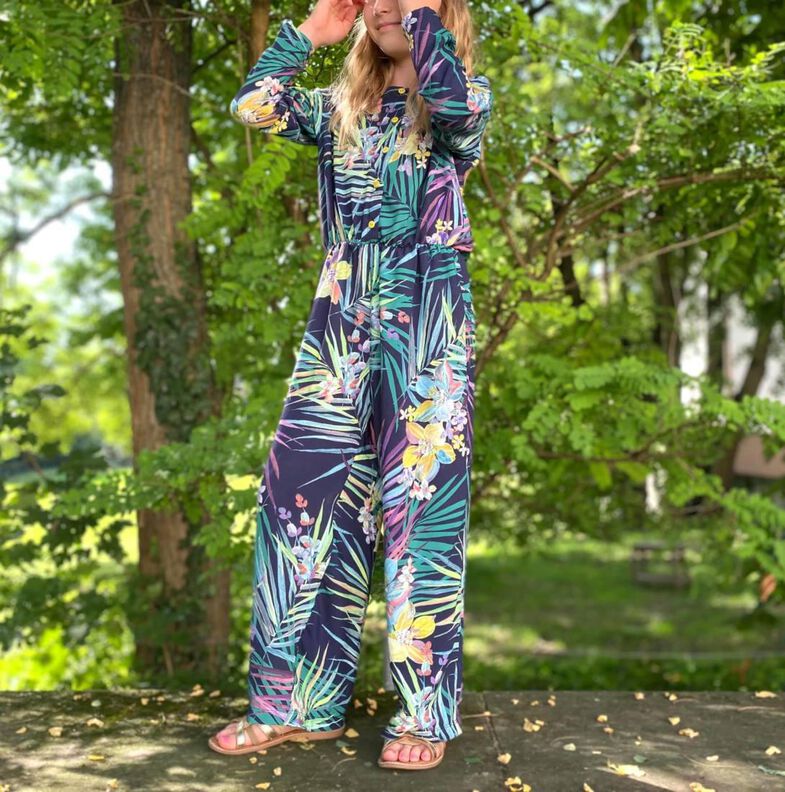 Kinder Jumpsuit lang mit Zipper / Knöpfen RIANG ♥Gr. 98-164 image number 5