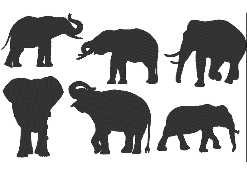 Elefant Stickdatei Silhouetten image number 4