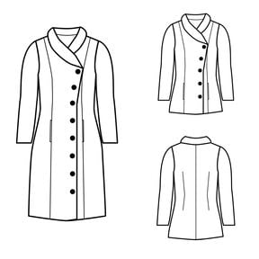 NATALJA Mantel oder Jacke Gr. 34-54 PDF-Schnitt A4, A0