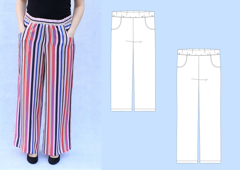 Nele – weite Hose & Culotte mit Gummizug, Gr. 34-50, A4+A0 image number 6