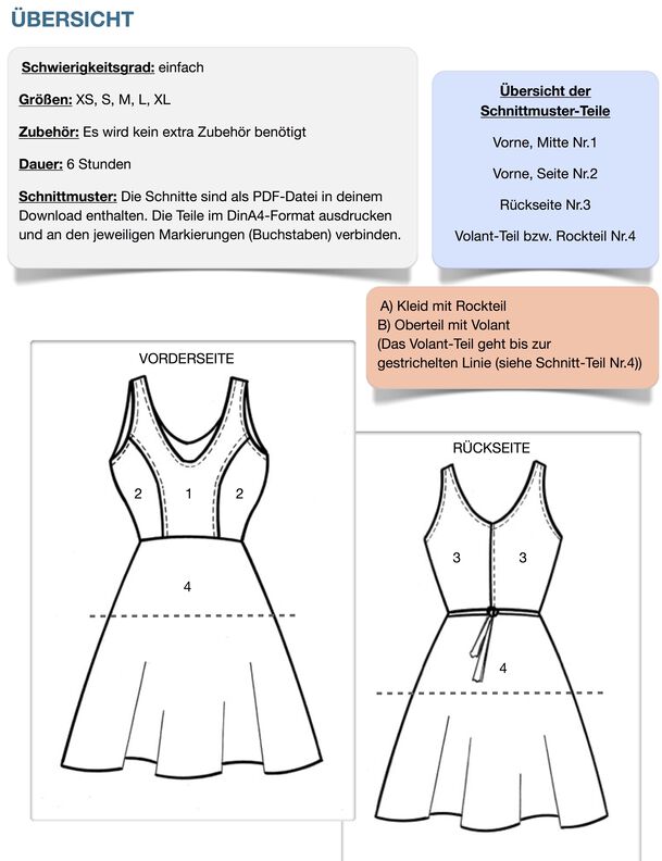 Kleid/ Top #Paulina Nähanleitung und Schnittmuster (XS-XL) image number 8