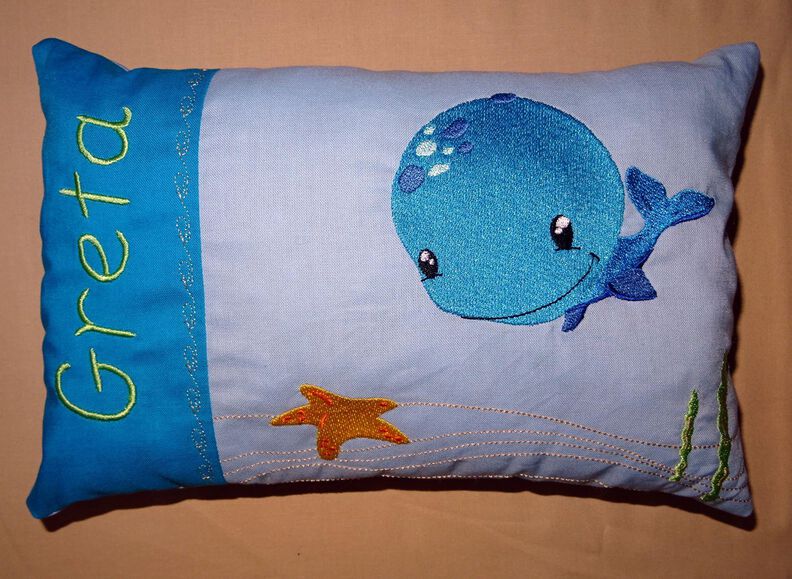 Stickdatei - Wal Kissen und L&auml;tzchen SET ITH image number 4