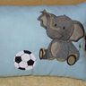 Elefant mit Fu&szlig;ball inkl. Kissen ITH Stickdatei thumbnail number 4