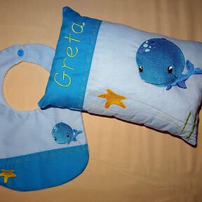 Stickdatei - Wal Kissen und L&auml;tzchen SET ITH