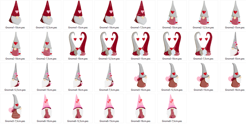 Herz Gnome Zwerg Stickdatei Valentinstag image number 3