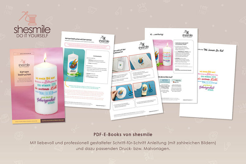 Kerzen bedrucken mit Servietten (Anleitung und Druckvorlage) image number 2