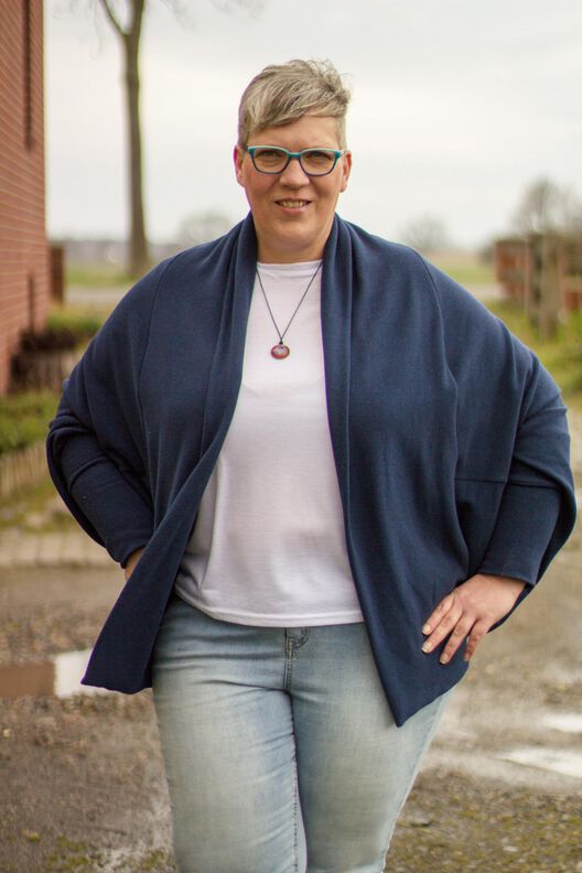 Cocon Strickjacke (32-56) MACAPA Damen Schnittmuster Jacke image number 4