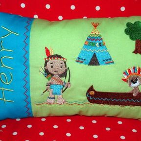 Indianer Kissen + Taschenbild ITH Stickdatei