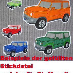 Stickdatei - Geländewagen Auto für Stoffapplikationen