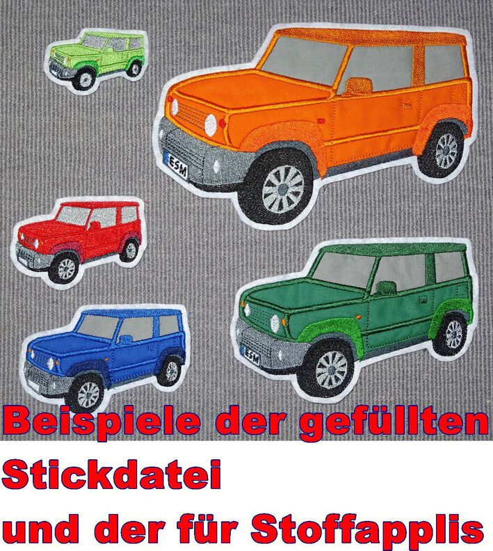 Stickdatei - Geländewagen Auto für Stoffapplikationen image number 2