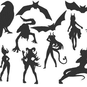 Stickdatei - Dämonen Fledermaus Silhouette 2