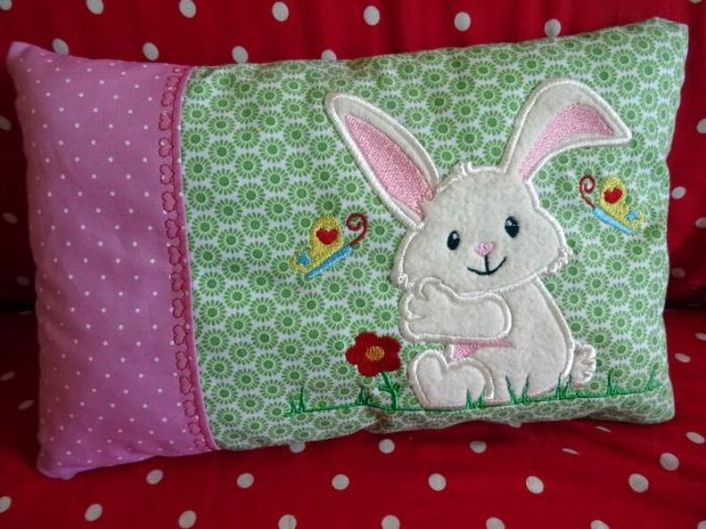 Stickdatei Taschenmotiv Hase + Kissen ITH image number 1