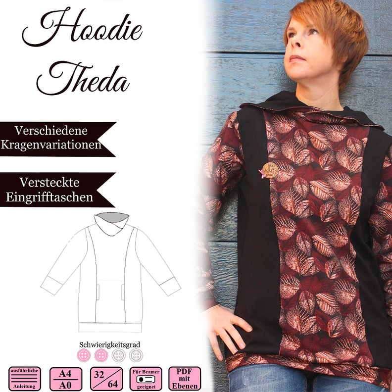 Hoodie Theda - EBook und Nähanleitung - Gr 32-64 image number 1