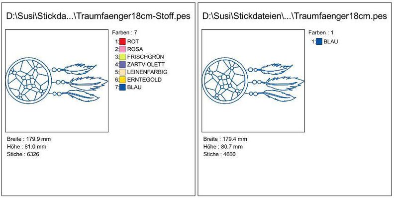 Doodle Traumfänger Feder Stickdatei image number 4