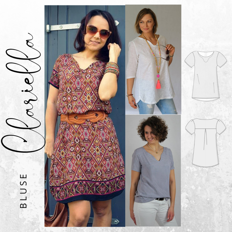 Bluse CLARIELLA Gr. XS-XL Ebook Schnittmuster image number 1