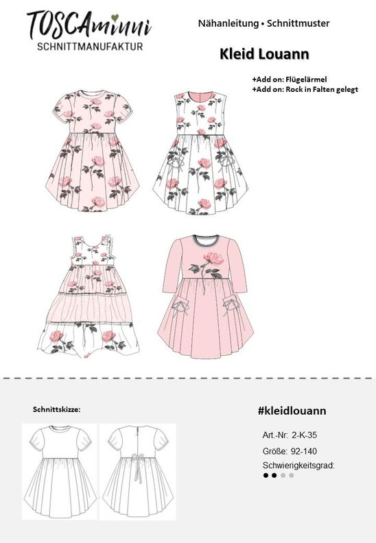 Jerseykleid Louann 1 Gr. 98-140 Schnittmuster image number 10