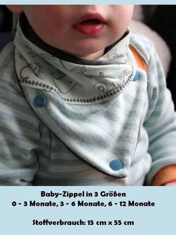 Wickelschal - Baby Zippel Wickelschal in 3 Größen, Nähanleitung und Schnittmuster image number 1