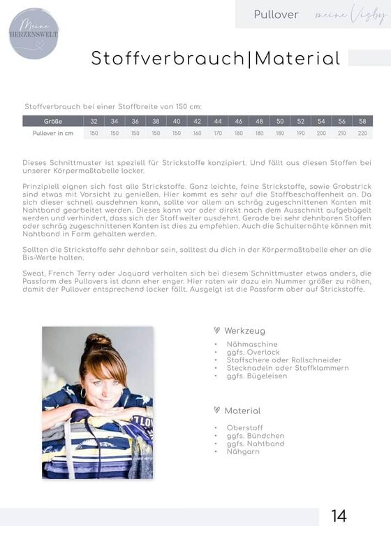 Strickpullover – eBook Schnittmuster Gr. 32-58 – Visby #150 image number 5