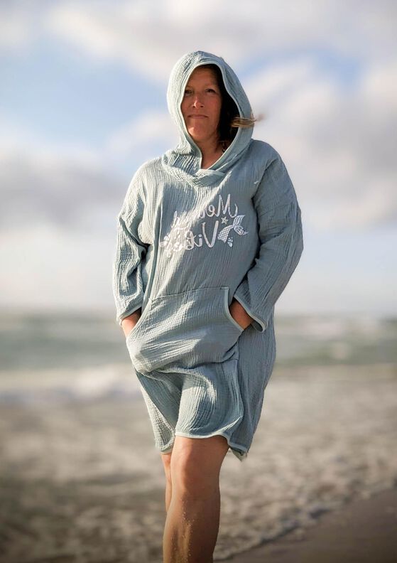 Long Beachhoodie XS-XXXL, Musselin, Sweat, Frottee, A0 + A4 image number 3