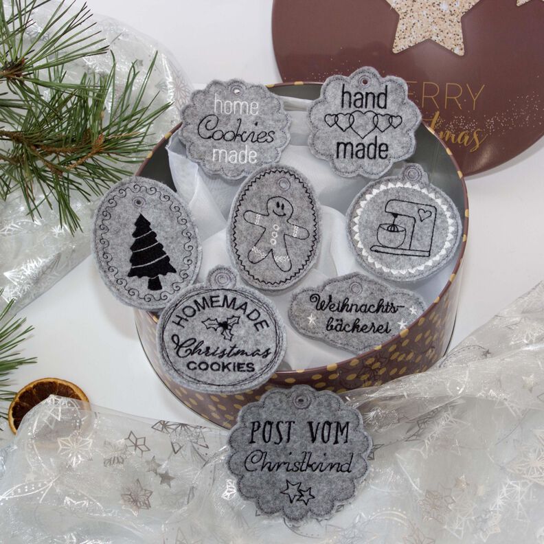 Stickdatei cookies homemade handmade Weihnachten XL SET image number 4