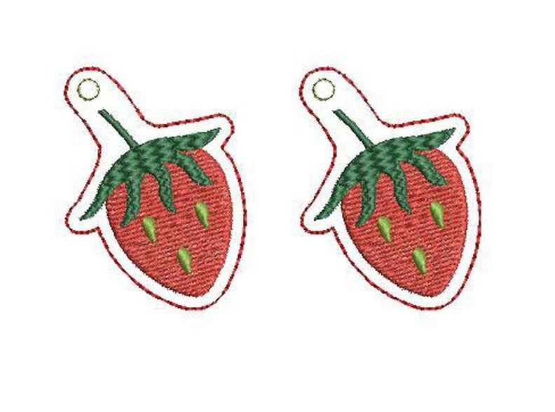 ITH Stickdatei Schlüsselanhänger Erdbeeren image number 2
