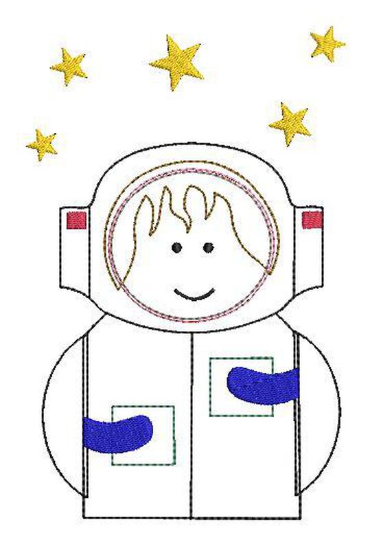 Stickdatei Astronaut doodle13x18cm 4erSET image number 6