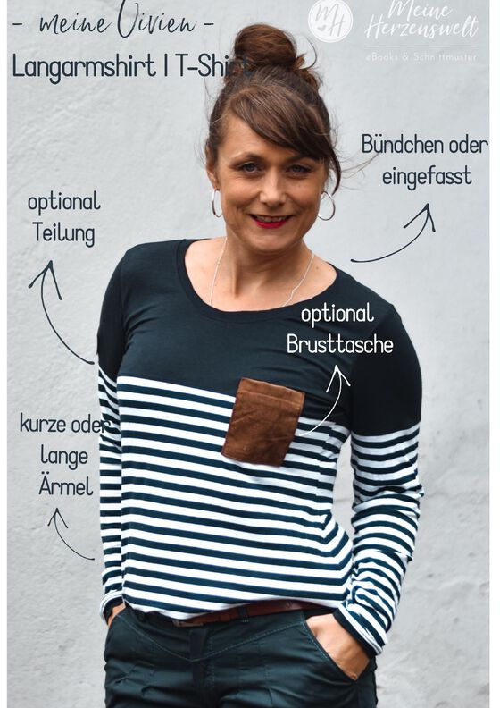 Shirt Damen - Schnittmuster Gr. 32-58 - meine VIVIEN #98 image number 2