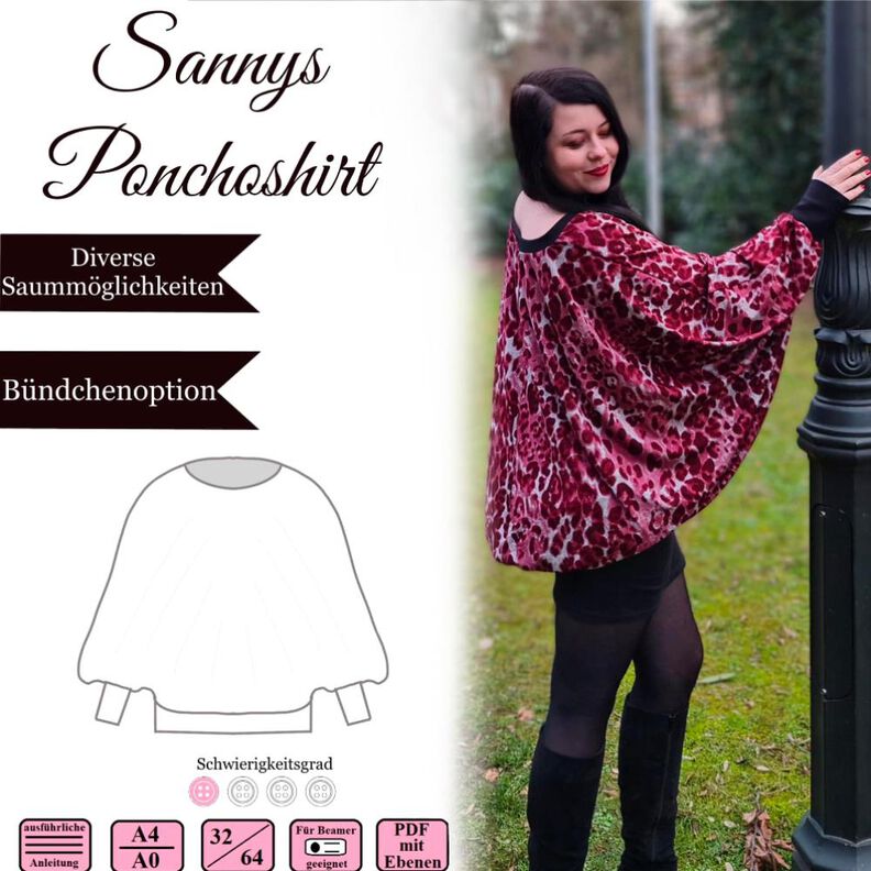Sannys Ponchoshirt – Gr 32-64 – EBook und Nähanleitung  image number 1