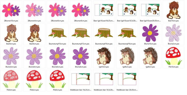 B&auml;r und Igel Stickdatei inkl. ITH Kissen image number 6