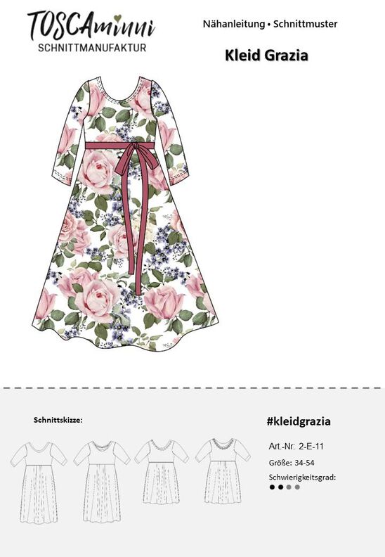 Kleid Grazia Nähanleitung+Schnittmuster Gr. 34-54 image number 9