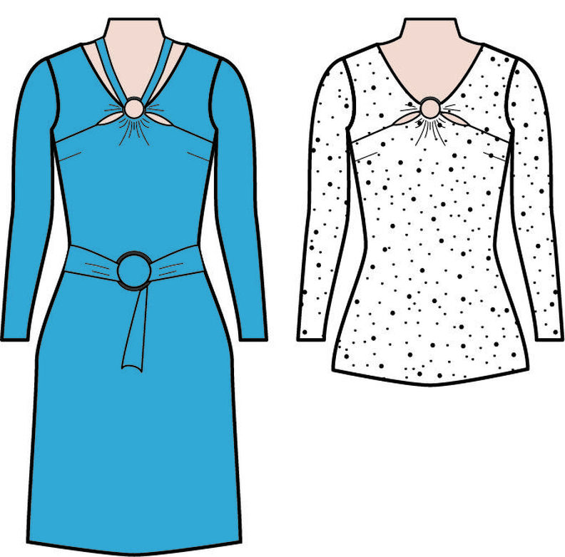 Shirt/Kleid LISBOA Gr. 34-52 PDF-Schnitt A4, A0, Anleitung image number 3