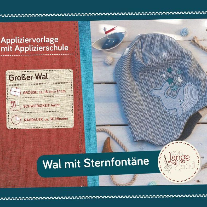 Appliziervorlage GROSSER WAL mit drei Fontänen image number 7