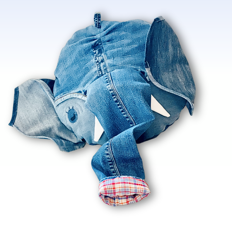 Kuschelkissen Elefant, Jeans Upcycling + Reststoffe image number 3