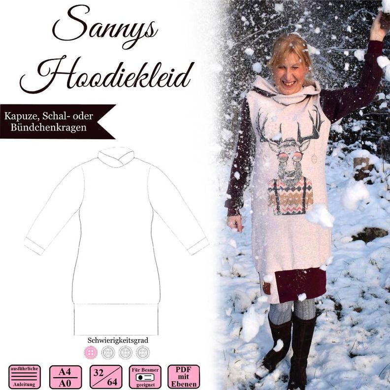 Sannys Hoodiekleid – Gr 32-64 – EBook und Nähanleitung  image number 1