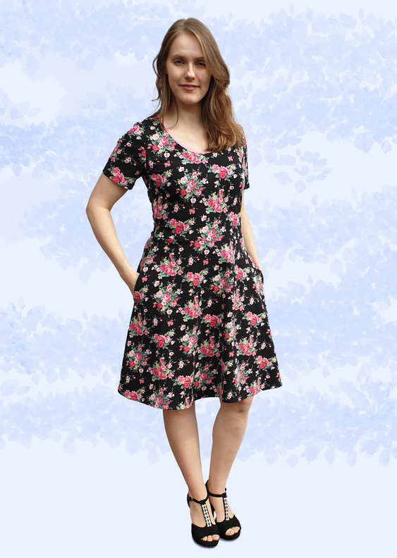 „Isa“ – Jerseykleid mit glockigem Rock, BU 80-116, A4+A0 image number 4