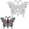 Stickdatei Schmetterling Linie Schnörkel Blumen Silhouette thumbnail number 1