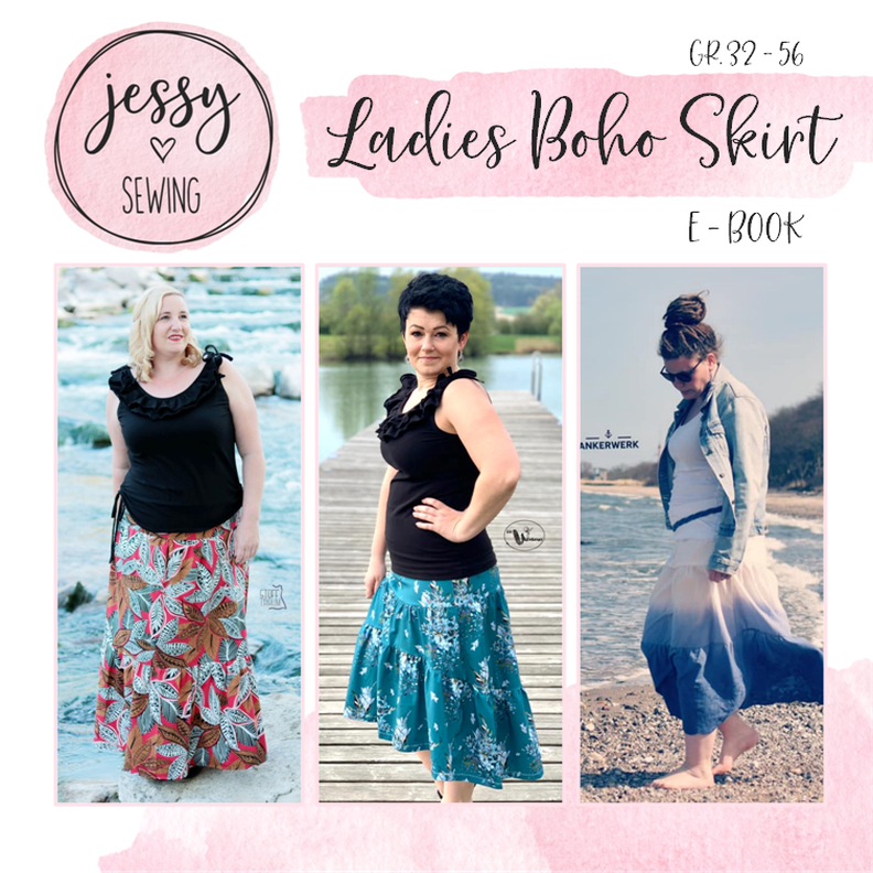 *Ladies Boho Skirt* Stufenrock mit Passe Gr. 32-56, Rock image number 1