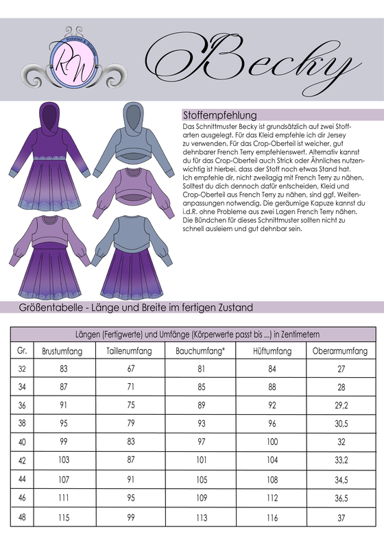 Becky Gr. 32 bis 48 Set aus Crop-Oberteil und Drehkleid image number 2
