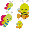 Stickdatei - Biene mit Schmetterling Cute  thumbnail number 6