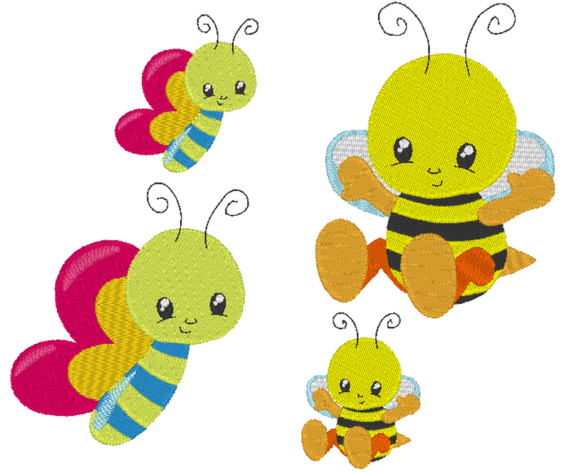 Stickdatei - Biene mit Schmetterling Cute image number 6