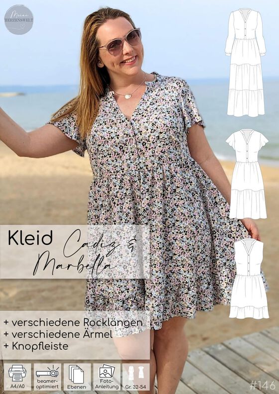 Kleid Damen – eBook Schnittmuster 32-54 – Cadiz & Marbella  image number 4