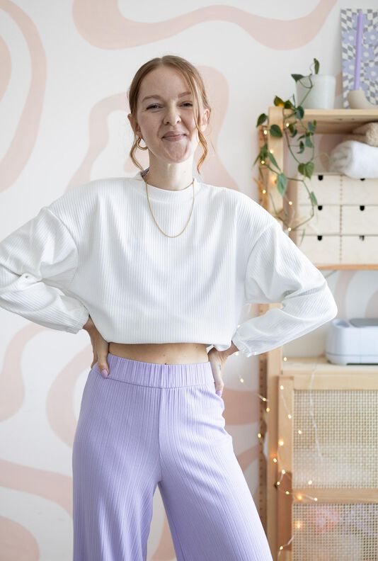 Oversize Sweater / Pullover mit Gummizug 34-56 image number 3