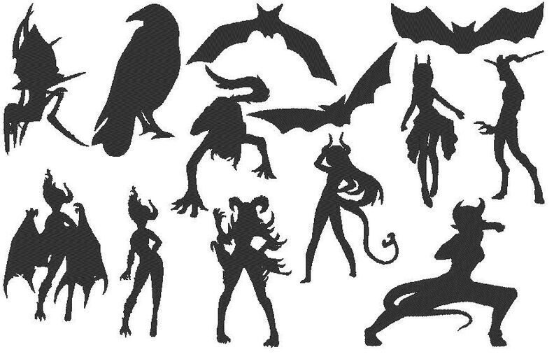 Stickdatei - Dämonen Fledermaus Silhouette 2 image number 2