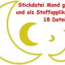 Stickdatei Mond Luna in 18 Größen  thumbnail number 1