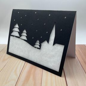 Plotterdatei Weihnachtskarte Schneelandschaft