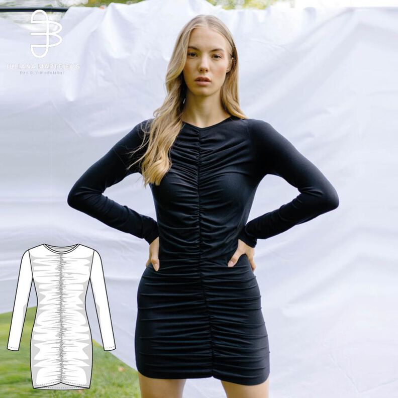 Minikleid mit Raffung mit Videoanleitung XS-XXXL image number 1
