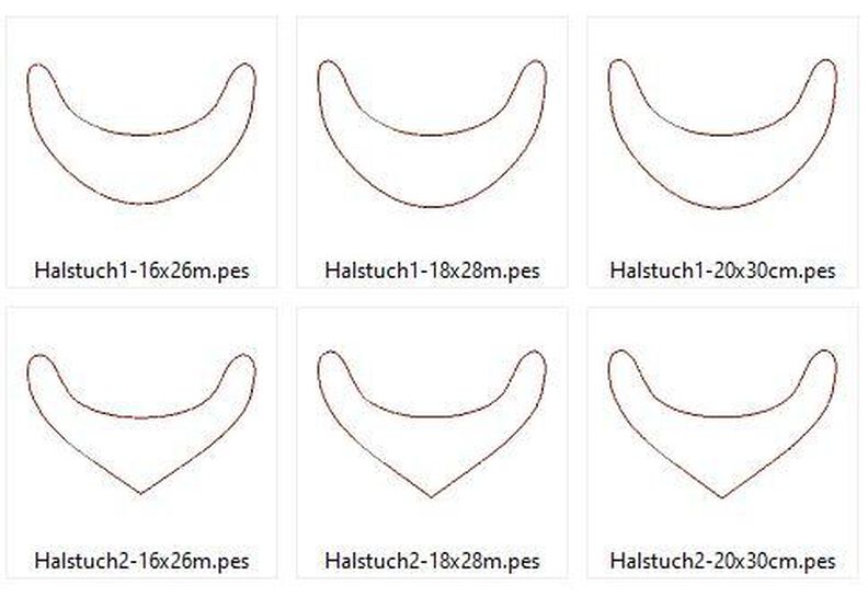 Stickdatei Halstuch 20x30cm 18x28cm 16x26cm ITH image number 10