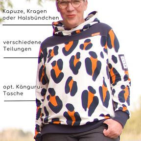 Hoodie Pullover Damen Schnittmuster Gr. 32-58 - Paco #126